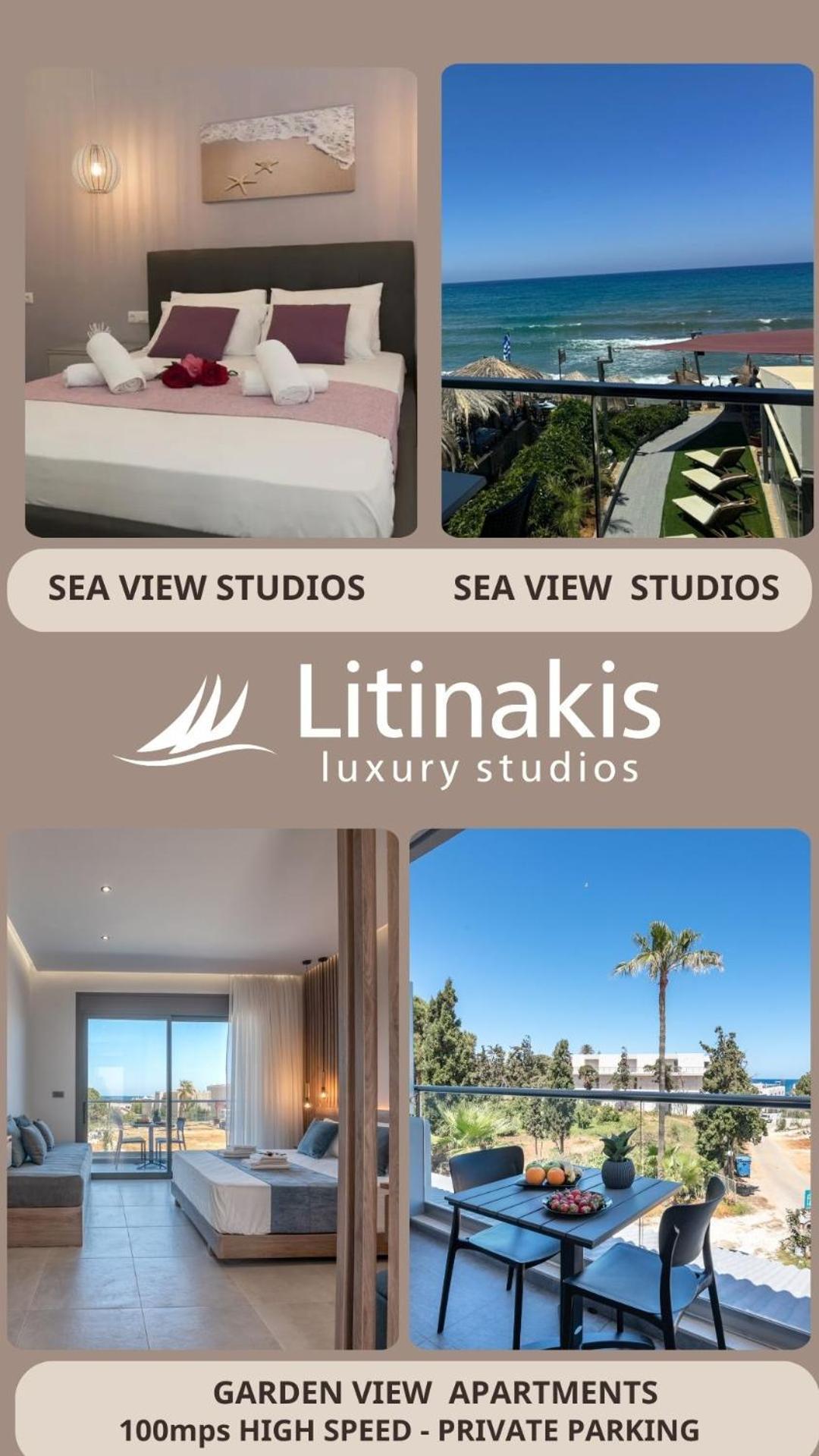 Litinakis Studios Sea View & Litinakis Studios Garden View 700 Meters Away Agia Marina Zewnętrze zdjęcie